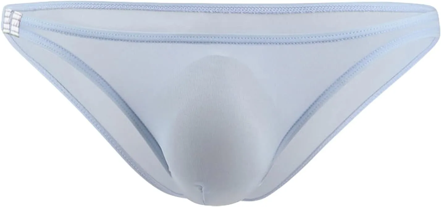 JEsilunmaMY Ice Silk Underwear for Men Low Rise Breathable Bulge Pouch Bikini Briefs See Through G-String Panties Swimwear