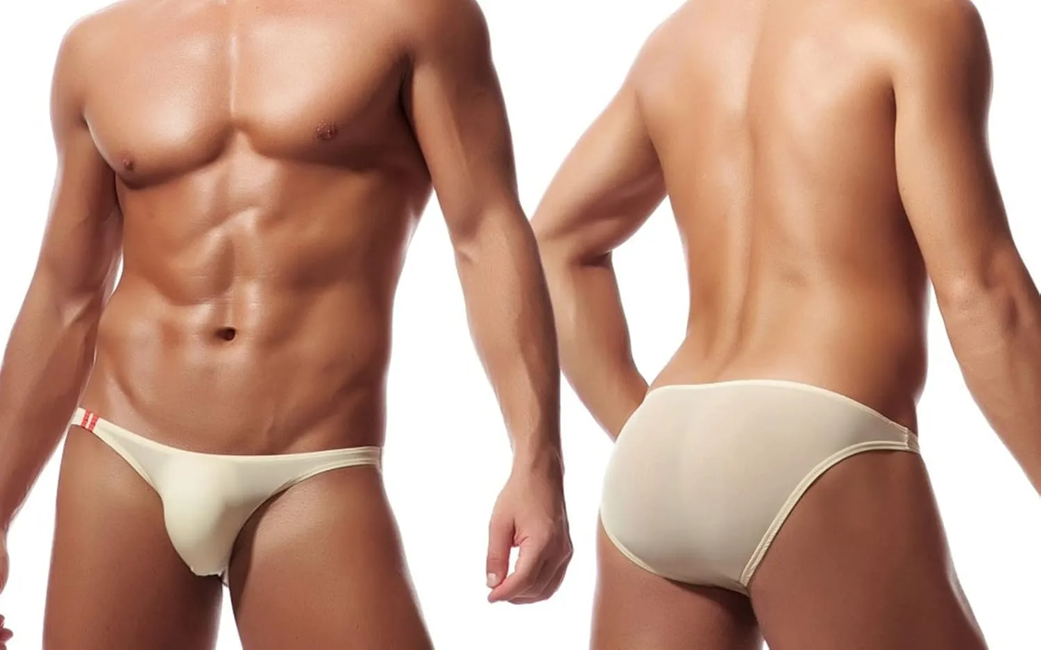 JEsilunmaMY Ice Silk Underwear for Men Low Rise Breathable Bulge Pouch Bikini Briefs See Through G-String Panties Swimwear