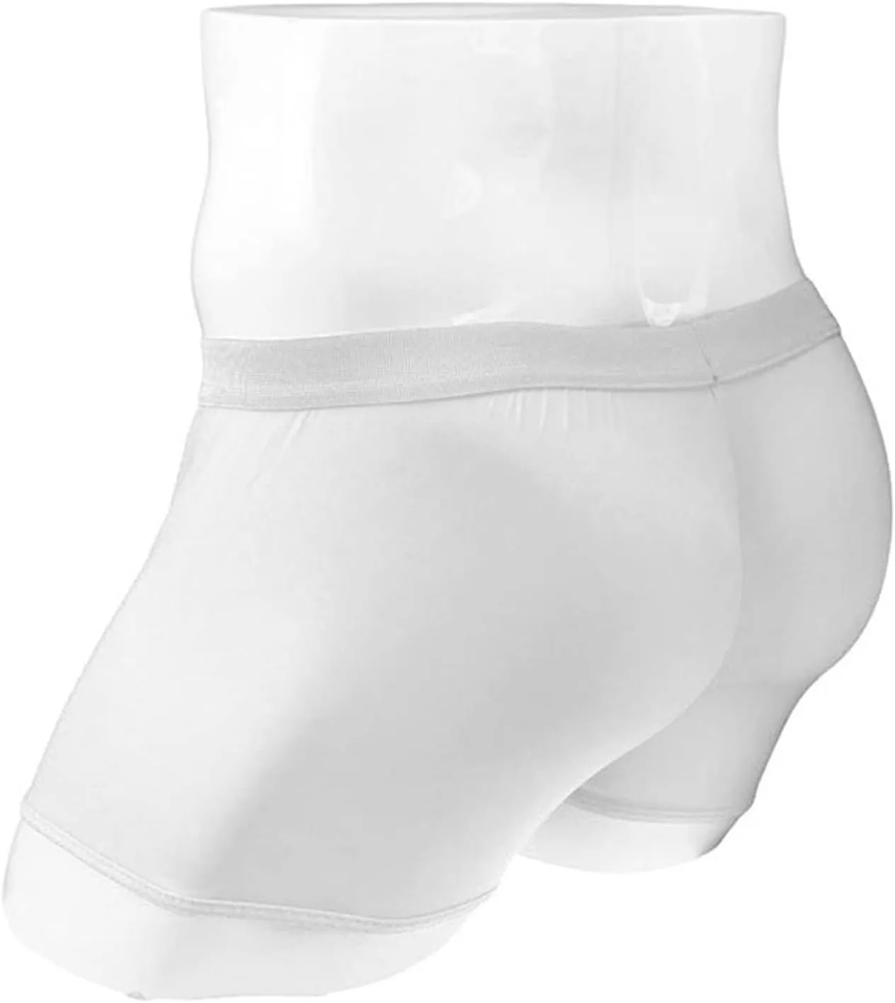 JEsilunmaMY Men's Faux Leather Boxer Briefs Ice Silk Mide Rise Open Zipper Pouch Underwear Stretch Comfortable Sexy Panties