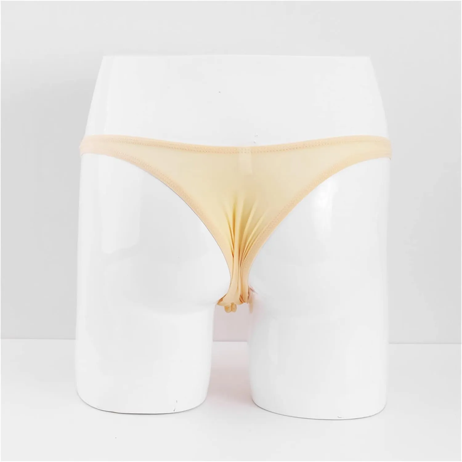 JEsilunmaMY Men's Ice Silk Mini Briefs Low Rise Pouch Stretch G-String Underwear Solid Color Comfortable Sissy Under Panties