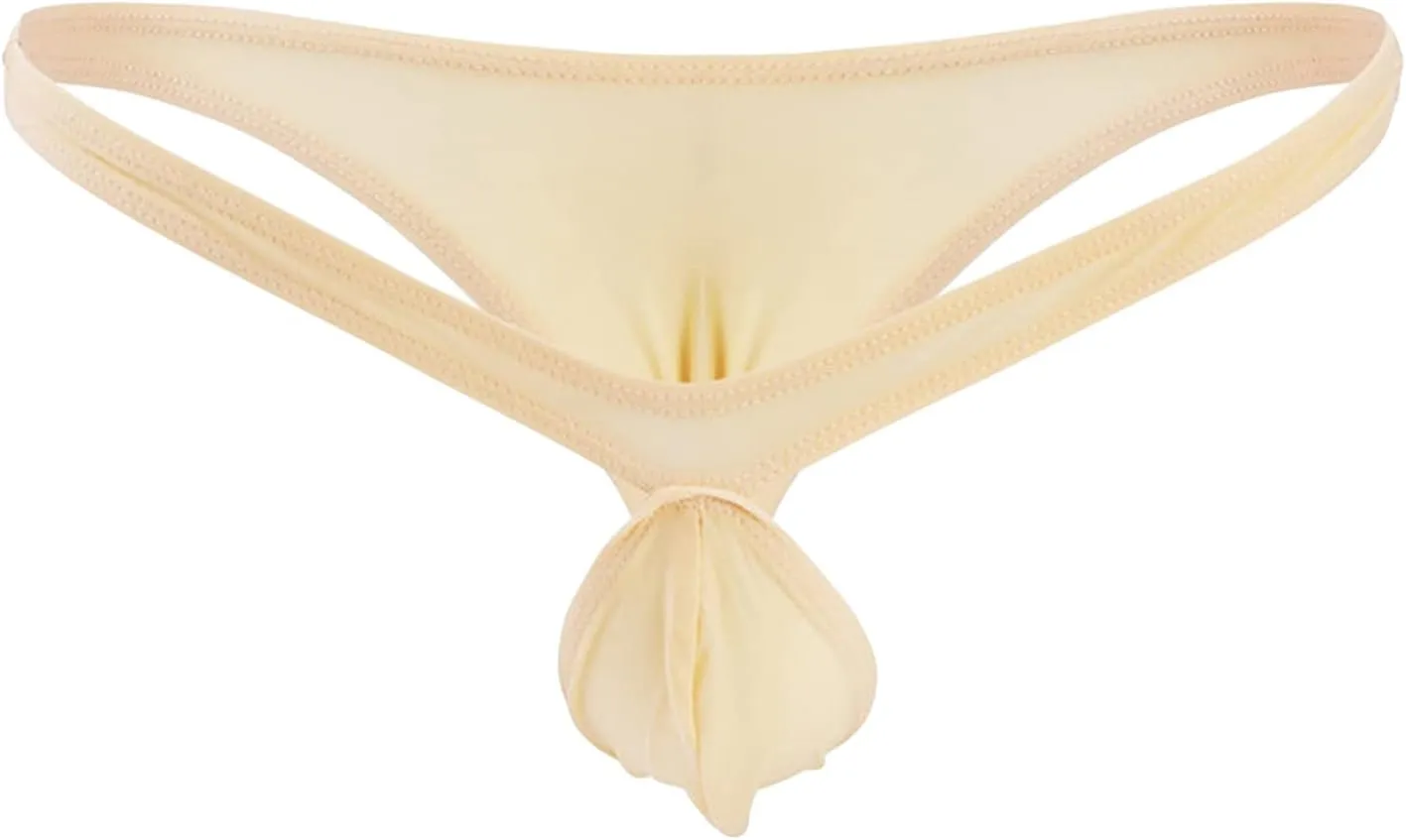 JEsilunmaMY Men's Ice Silk Mini Briefs Low Rise Pouch Stretch G-String Underwear Solid Color Comfortable Sissy Under Panties