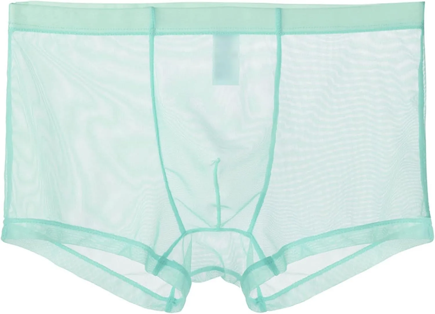JEsilunmaMY Mens Mesh Mid Waist Boxer Briefs Solid Color Stretch Breathable Pouch Underwear See Through Thin Sexy Panties
