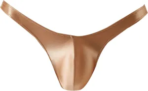 JEsilunmaMY Men's Shiny Low Rise Silk Briefs Solid Color Breathable G-string Thongs Stretch Pouch Sexy Bikini Underwear