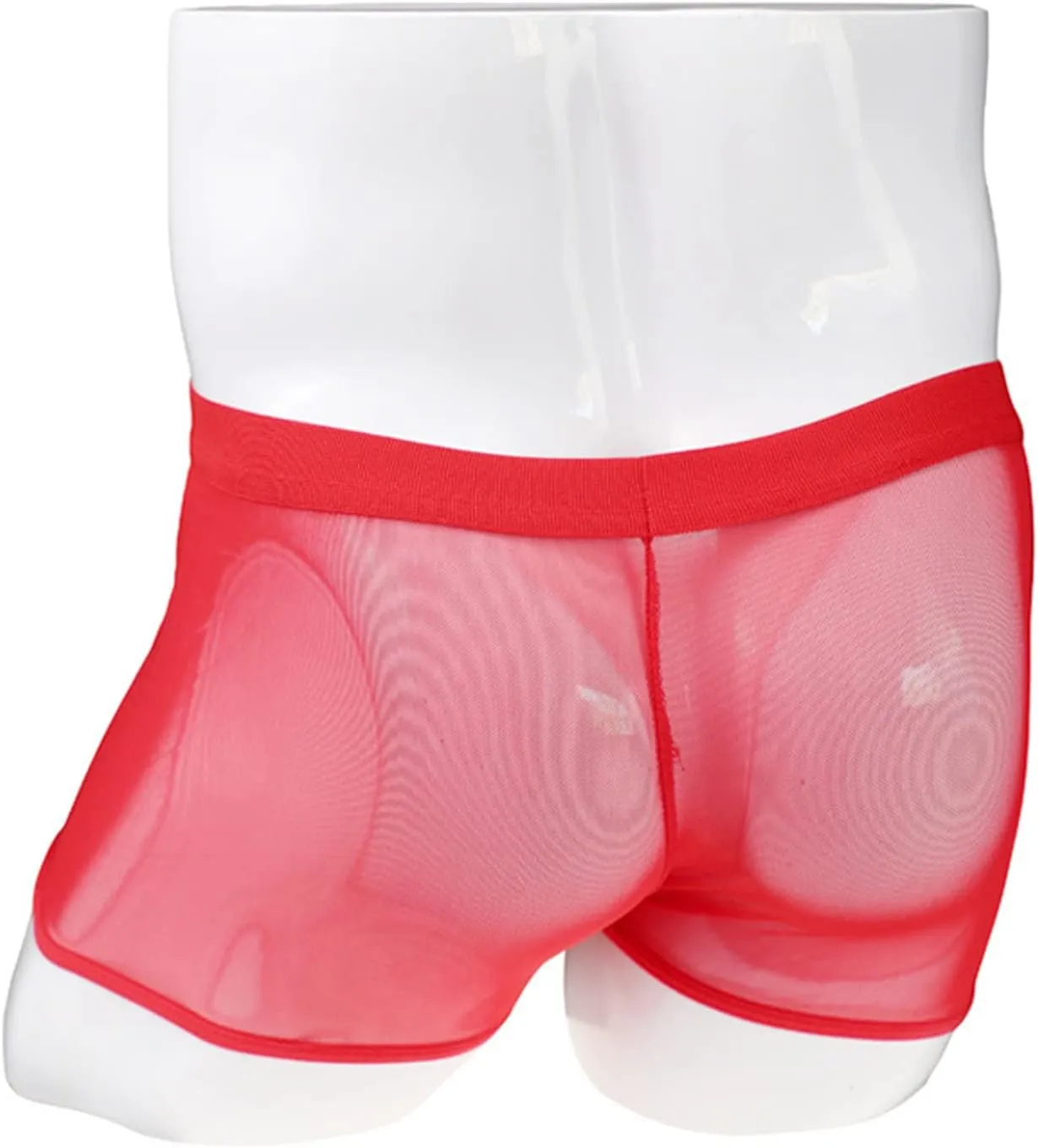 JEsilunmaMY Mesh Leather Boxers for Men Mid Waist Zip Pouch Underwear Lingerie See Through Breathable Briefs Sexy Panties