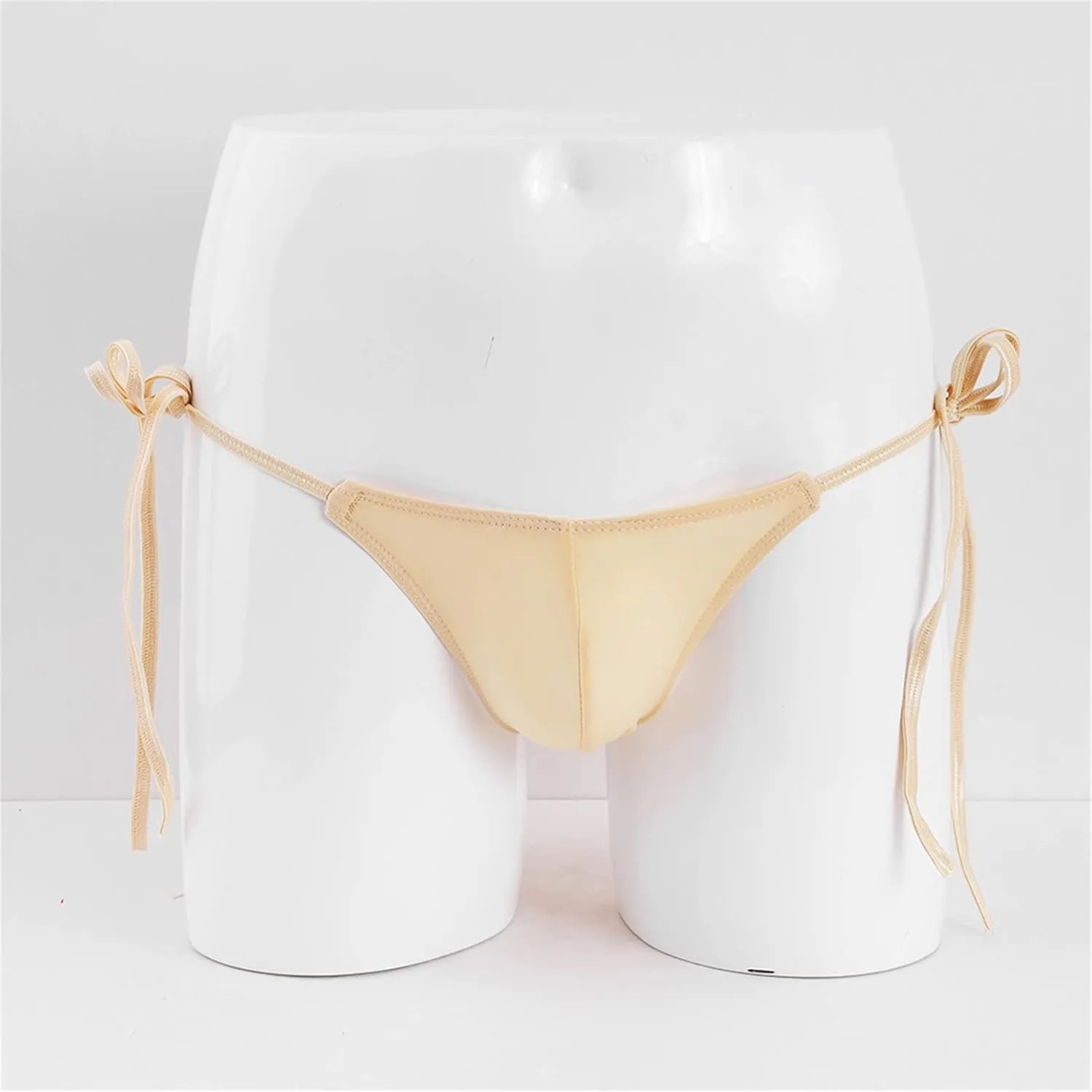 JEsilunmaMY Side Tie Bikini Briefs for Men Strappy Low Rise Bulge String Underwear Transparent Breathable Underpants Swimwear