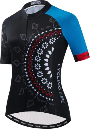 JPOJPO Womens Cycling Jersey,Bike Shirt Quick-Dry Breathable Reflective S-2XL Tops