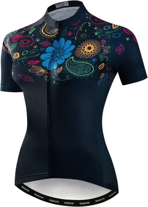 JPOJPO Womens Cycling Jersey,Bike Shirt Quick-Dry Breathable Reflective S-2XL Tops