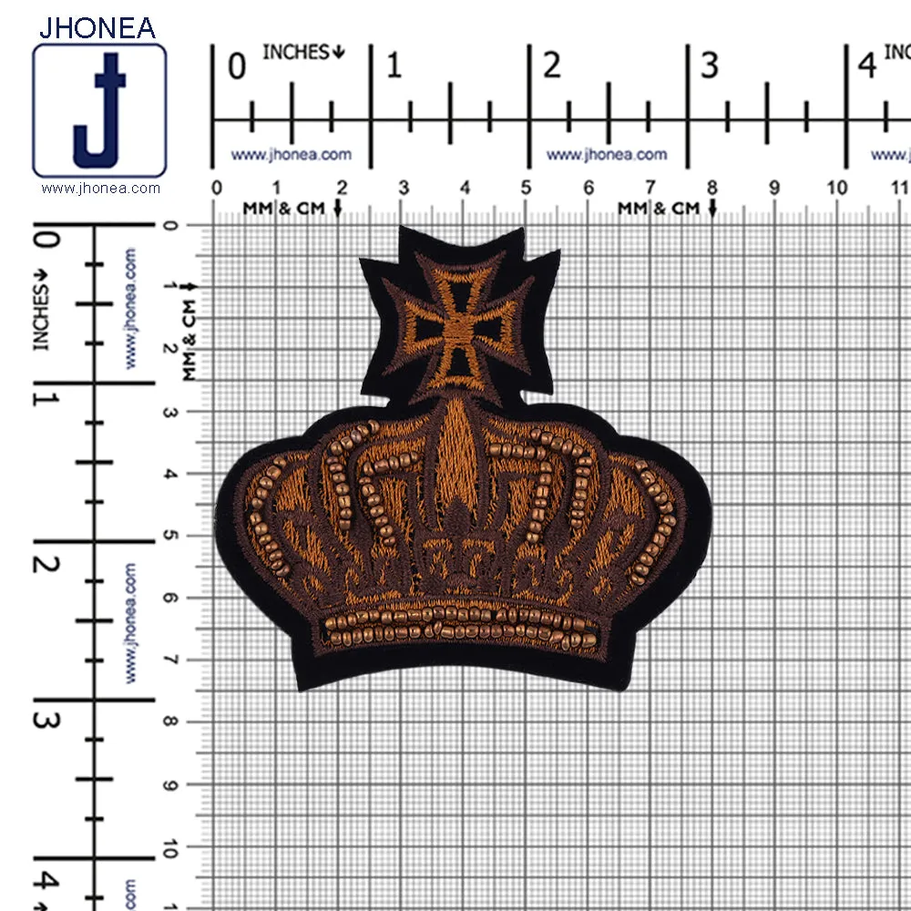 King Crown Beaded Embroidery Patches for Suits/Blazers