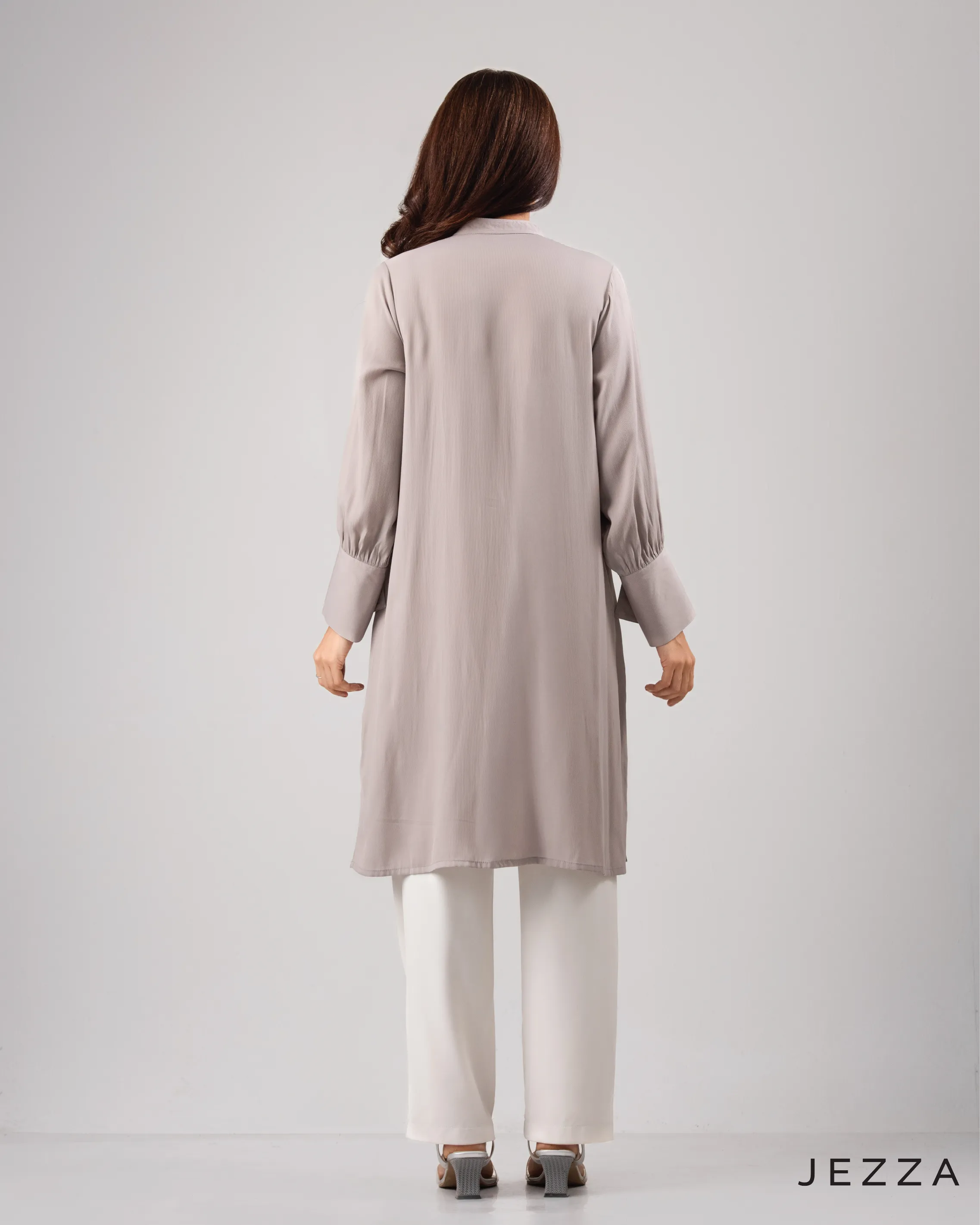 Knee Length Top With Decorative Cuff 58521