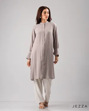 Knee Length Top With Decorative Cuff 58521