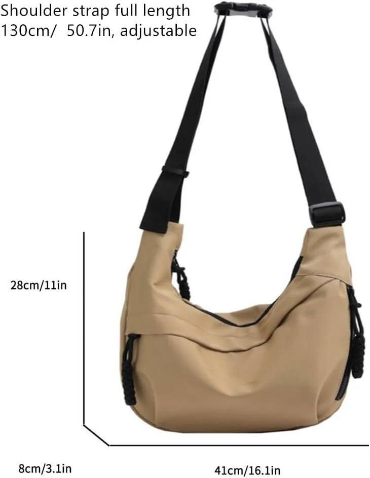 Large Oxford Sporty Crossbody Bag Shoulder Purse for Women Men Trendy