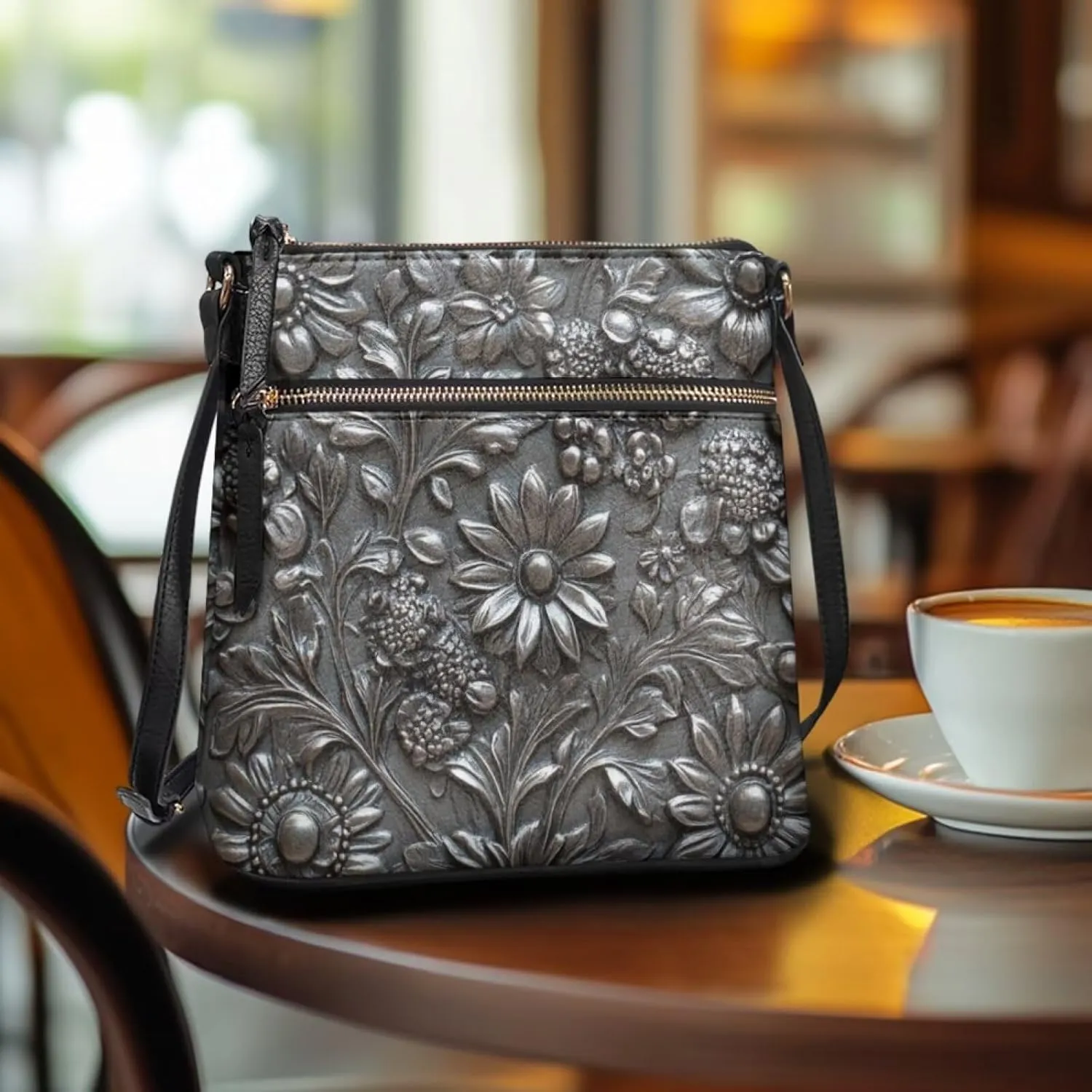 Leather Hobo Bags for Women Crossbody Trendy Shoulder Purses Multi Pockets