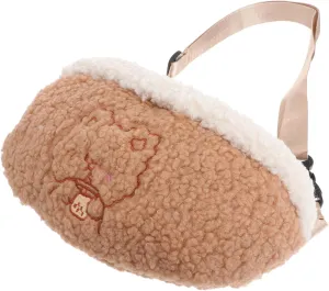 LIFKOME Beige Fanny Packs for Women Boys and Girls Fanny Pack for Girls Bear Pattern Waist Bag Durable and Comfortable