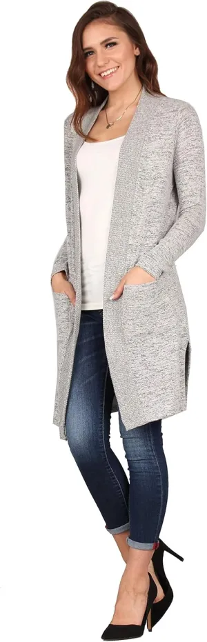 Lildy Women's Open Front Pocket Cardigan, Lightweight Casual Super Soft Stretchable Cozy Material