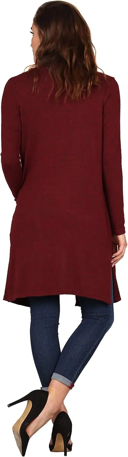 Lildy Women's Open Front Pocket Cardigan, Lightweight Casual Super Soft Stretchable Cozy Material