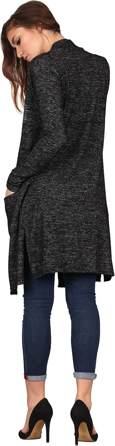 Lildy Women's Open Front Pocket Cardigan, Lightweight Casual Super Soft Stretchable Cozy Material