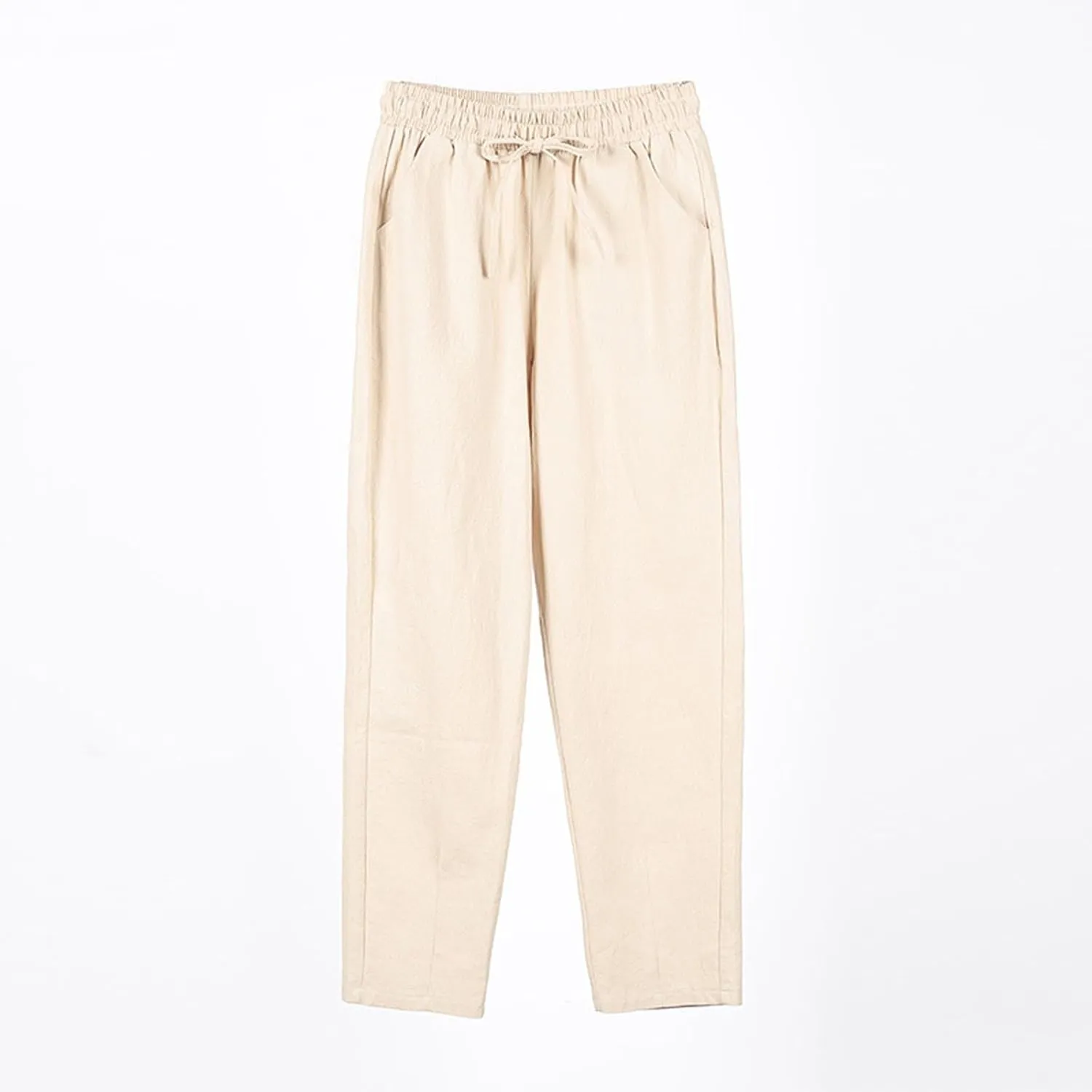 Linen Pants for Women, Peasant Pants Casual Linen Straight Leg Print Trendy