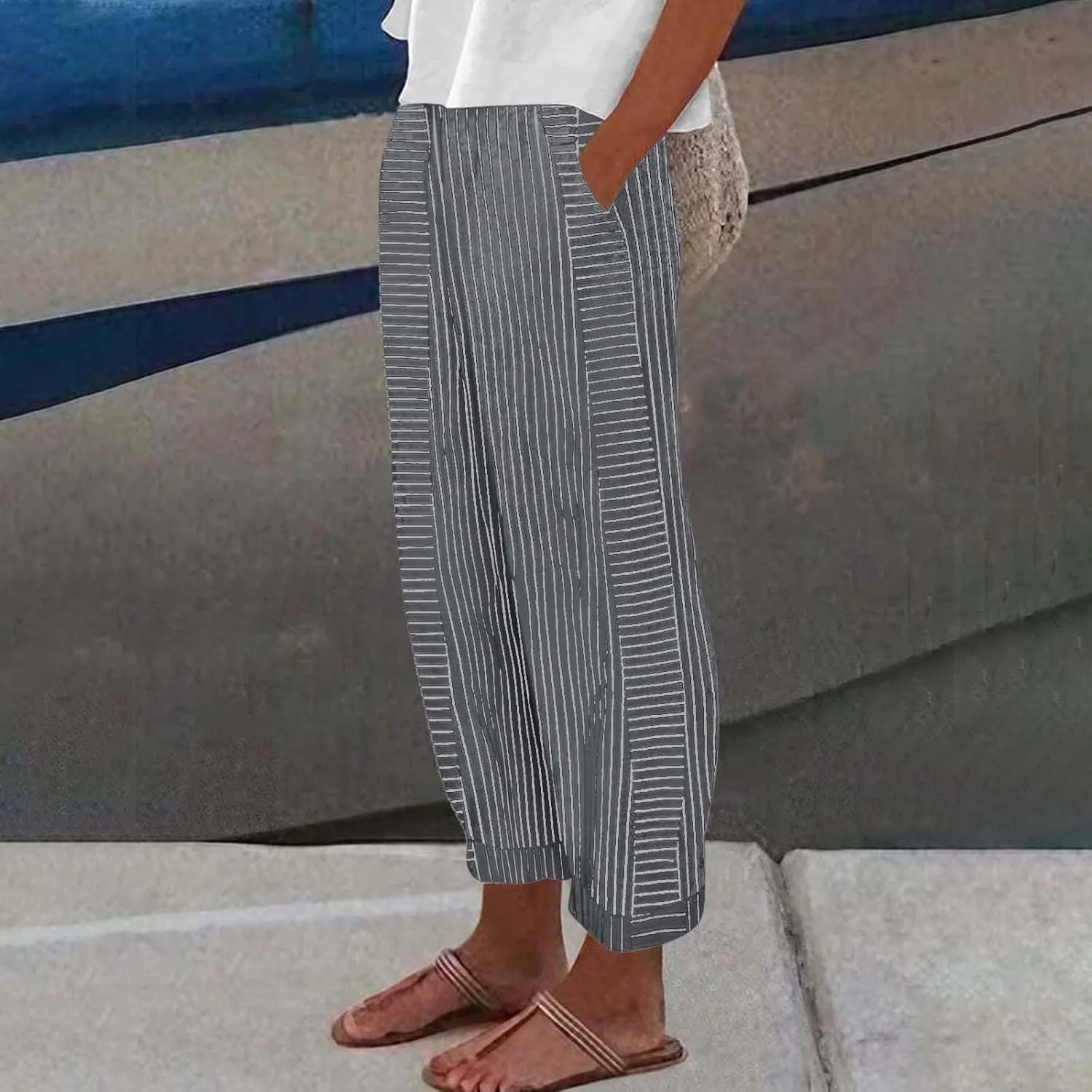 Linen Pants for Women, Peasant Pants WomenS Straight Leg Linen Casual Trendy