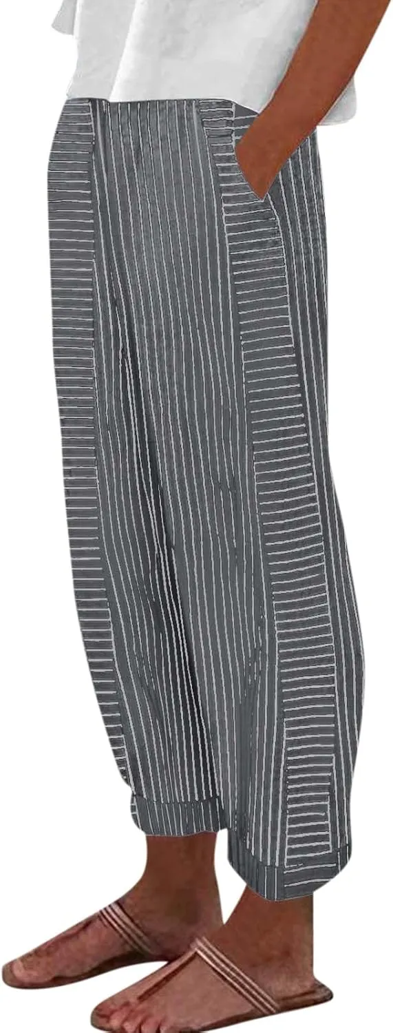Linen Pants for Women, Peasant Pants WomenS Straight Leg Linen Casual Trendy