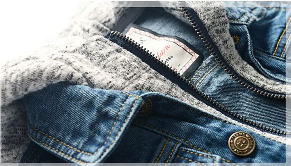 LJYH Boys' Basic Denim Trucker Jackets Children Fall Hoodies Trendy Jeans Coats
