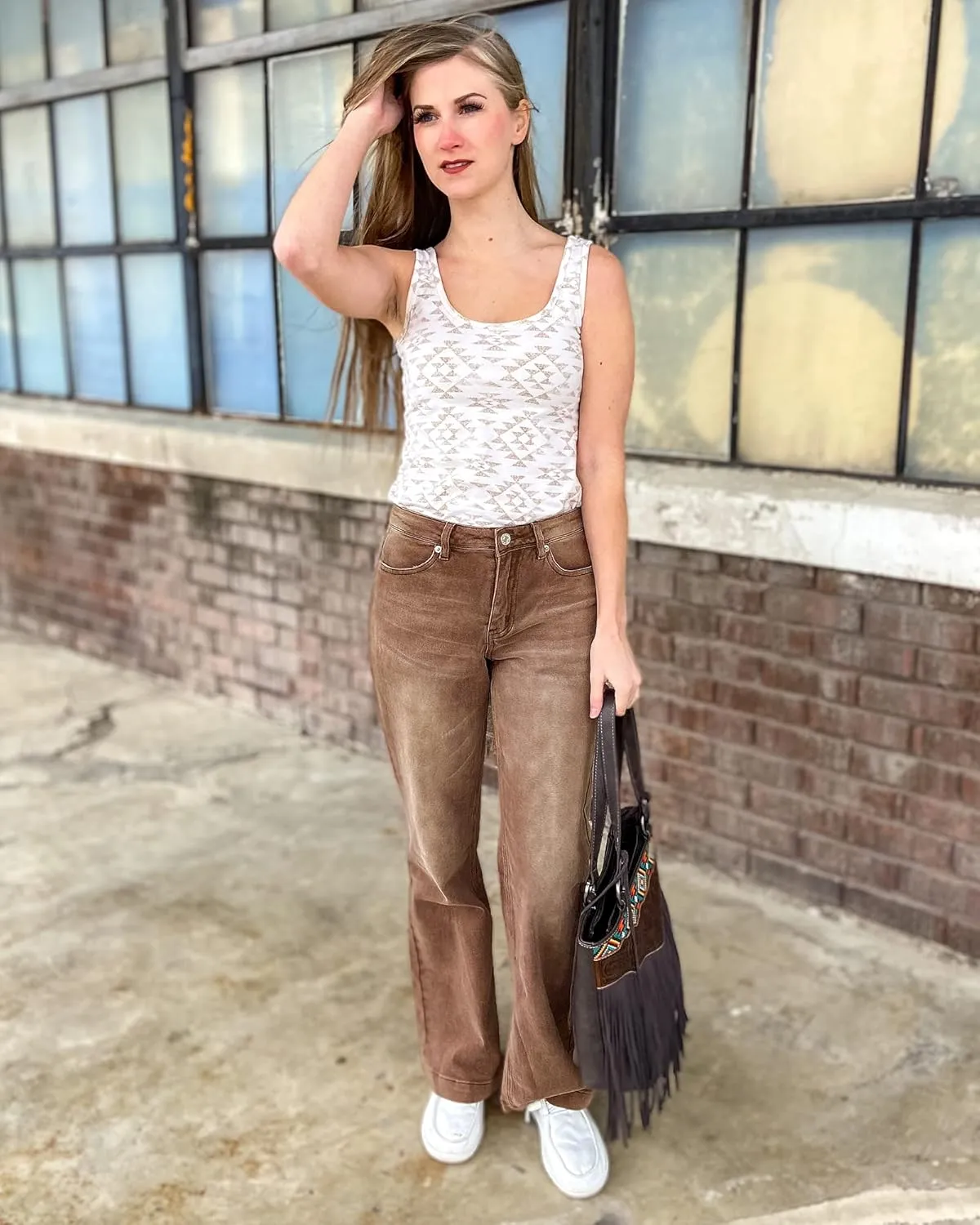 LookbookStore Wide Leg Jeans Woman 2024 Flare High Waist Baggy Jeans for Women Stretchy Denim Pants