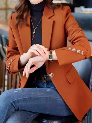 LOTESSA | Elegant Blazer with Engraved Collar and Buttons