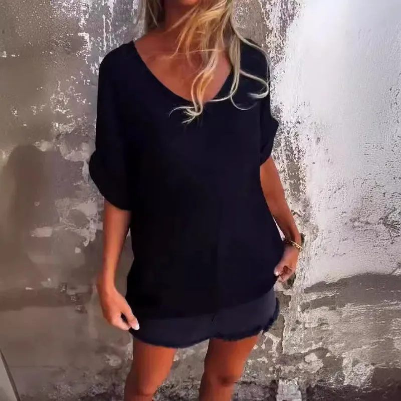 Lunara  Oversized V-Neck Tee
