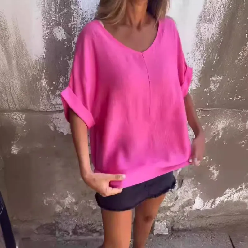Lunara  Oversized V-Neck Tee