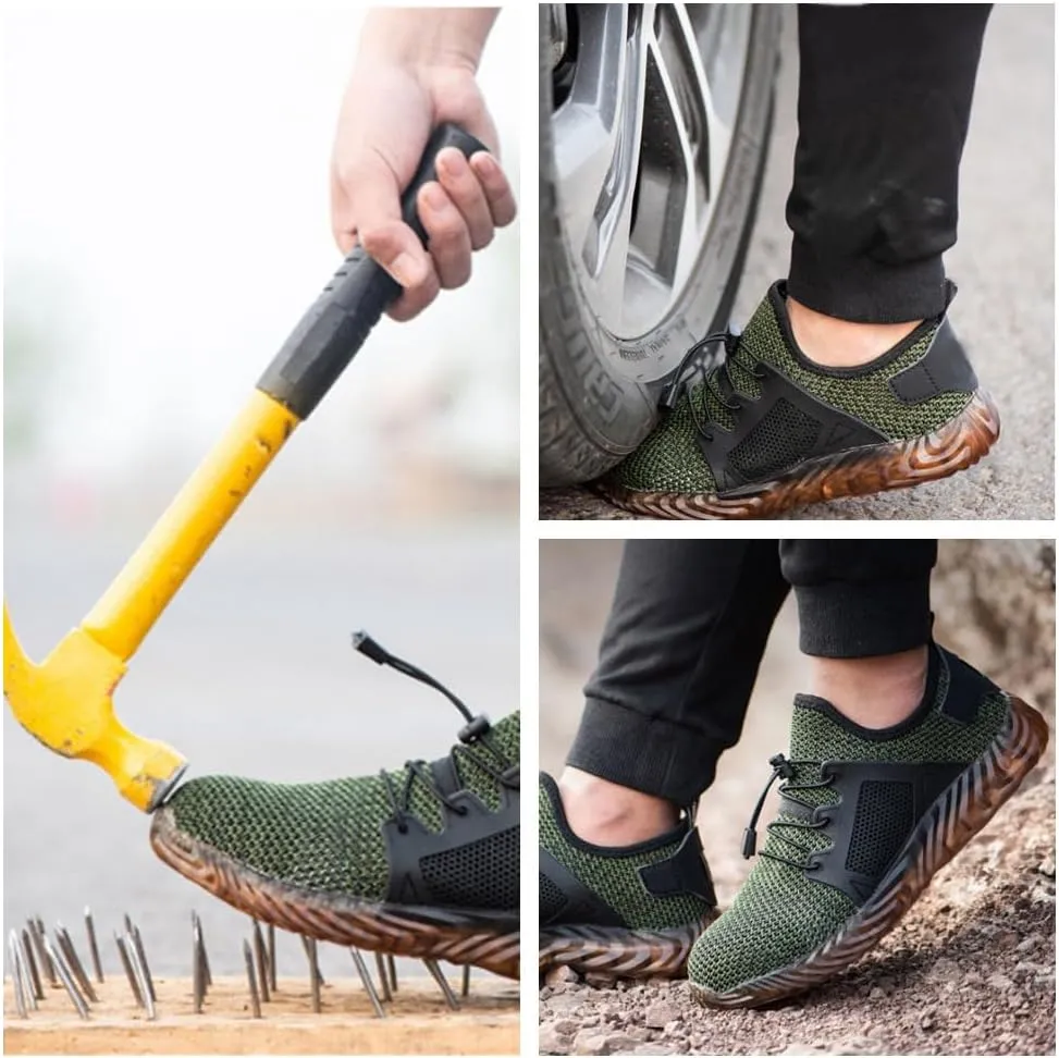 Men & Women Steel Toe Safety Shoes,Lightweight, Breathable, Anti-Smash, Lightweight Anti-Puncture & Slip-Resistant