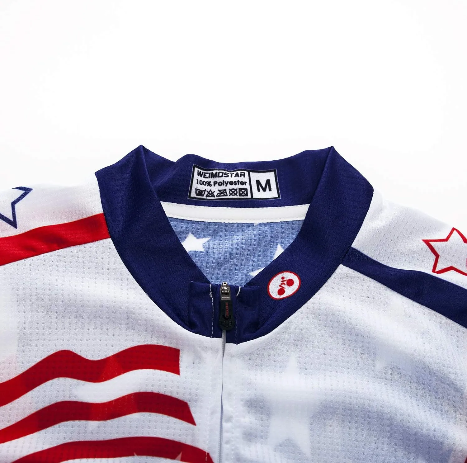 Men Cycling Jersey USA Bike Short Sleeve 3-Pockets Breathable Quick-Dry Shirt Tops S-3XL