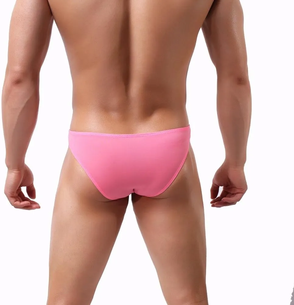 Men Thongs Underwear Sexy Big Pouch Bulge Pouch Hollow Out G-String Thongs Comfortable Soft Super Thin Underwear Trunks