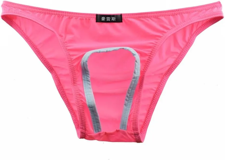 Men Thongs Underwear Sexy Big Pouch Bulge Pouch Hollow Out G-String Thongs Comfortable Soft Super Thin Underwear Trunks