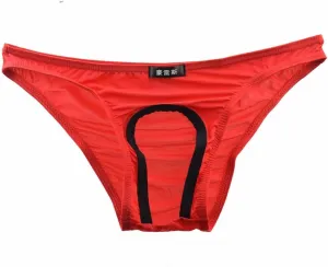 Men Thongs Underwear Sexy Big Pouch Bulge Pouch Hollow Out G-String Thongs Comfortable Soft Super Thin Underwear Trunks