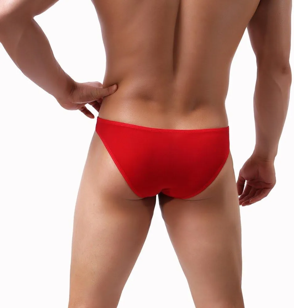 Men Thongs Underwear Sexy Big Pouch Bulge Pouch Hollow Out G-String Thongs Comfortable Soft Super Thin Underwear Trunks
