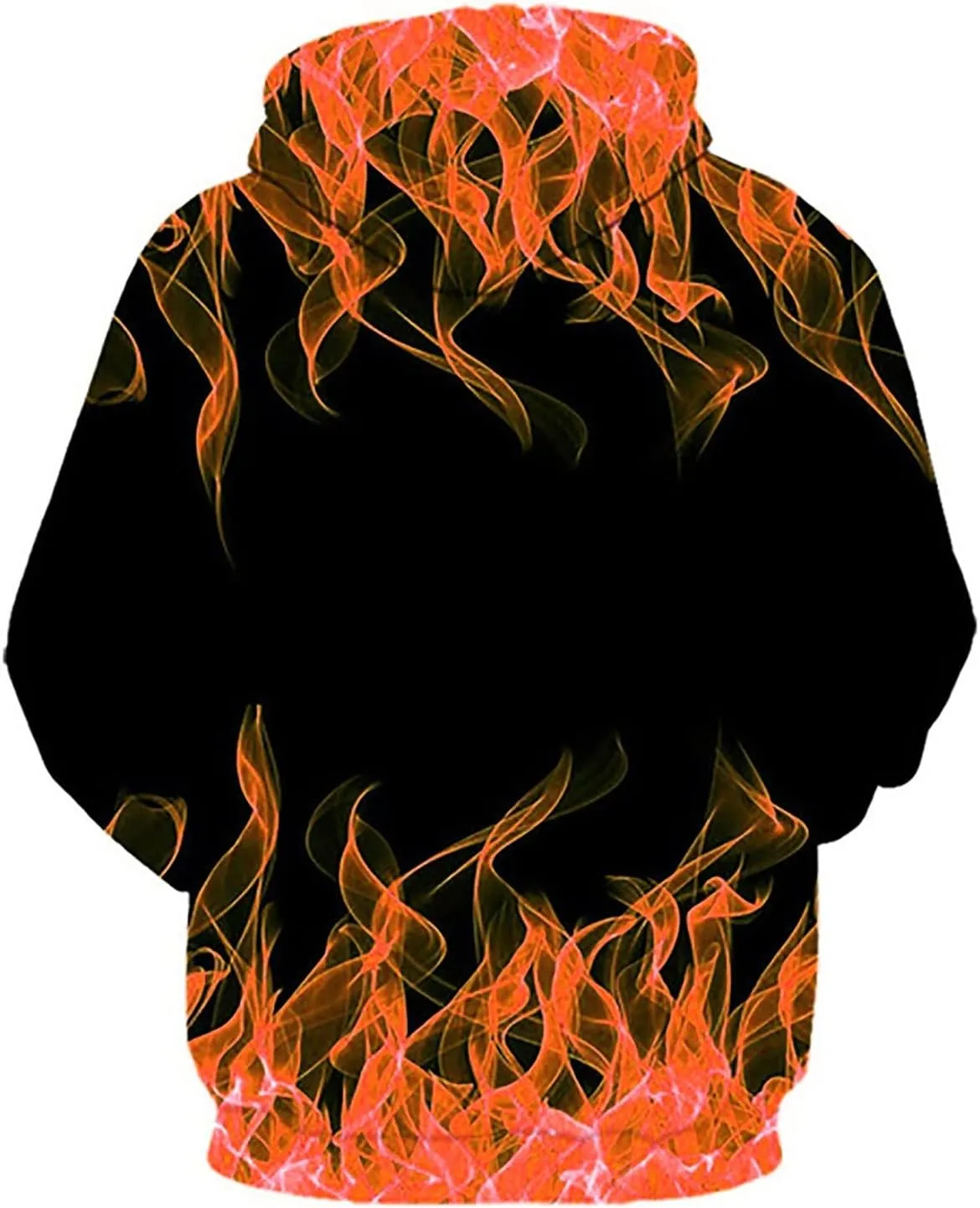 Men Women Unisex Novelty Hoodies 3D Flame Graphic Print Pullover Tops Fashion Fall Winter Hooded Sweatshirts
