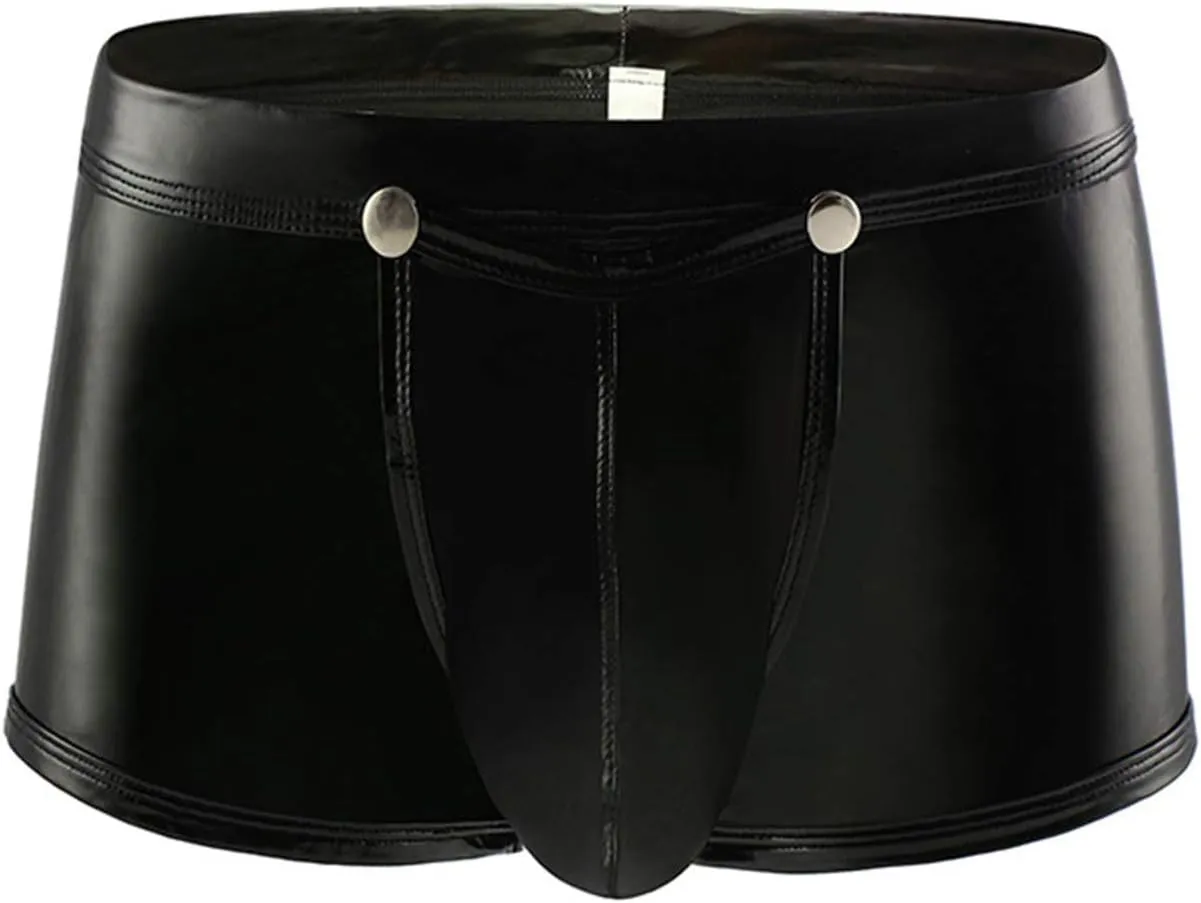 Mens Briefs Underwear Thong Lingerie Sexy Leather String Shorts Faux Briefs Cozy Classic Wearproof Baggy Pants