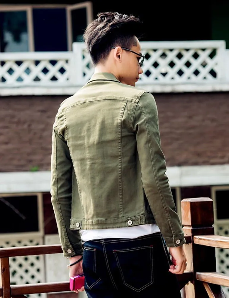 Mens Classic Slim Fit Trucker Denim Jean Jacket