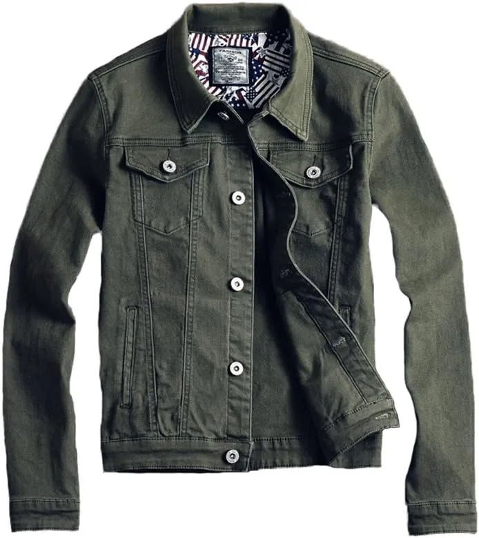 Mens Classic Slim Fit Trucker Denim Jean Jacket