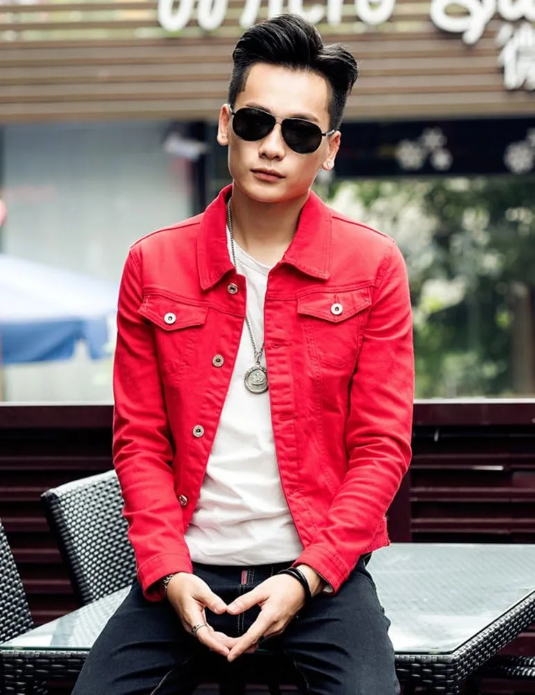 Mens Classic Slim Fit Trucker Denim Jean Jacket