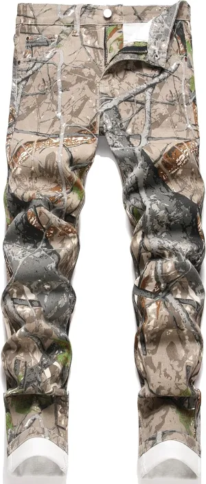 Men's Fashion Camouflage Slim Jeans Pants