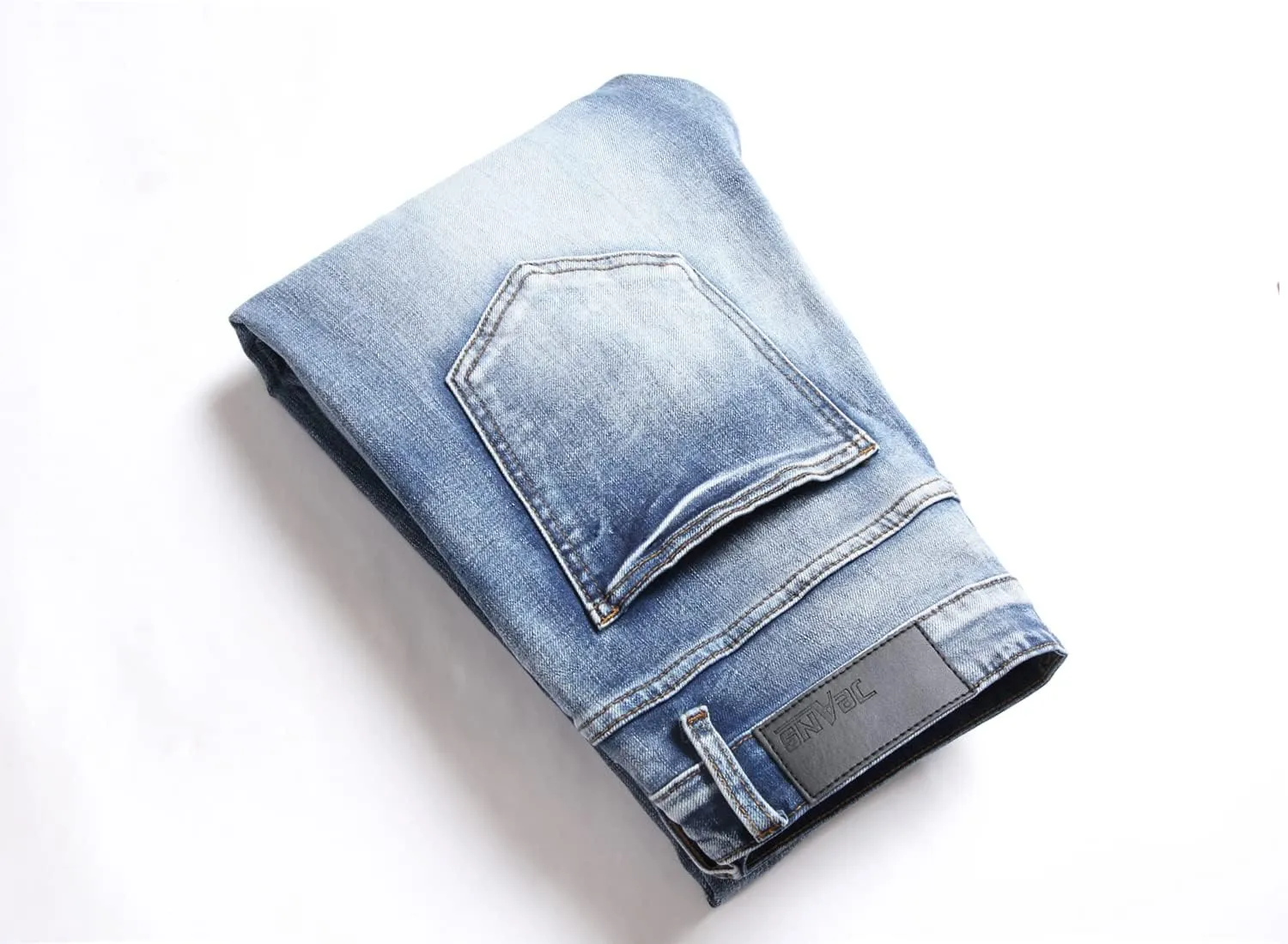 Men's Fashion Washed Perforated Elastic Slim Fit Jeans