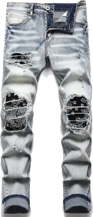Men's Fashion Washed Straight Fit Slim Jeans