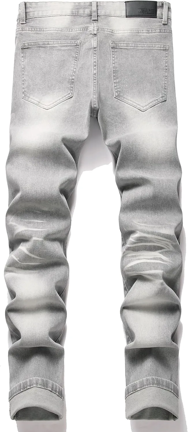 Men's Fashion Washed Straight Fit Slim Jeans