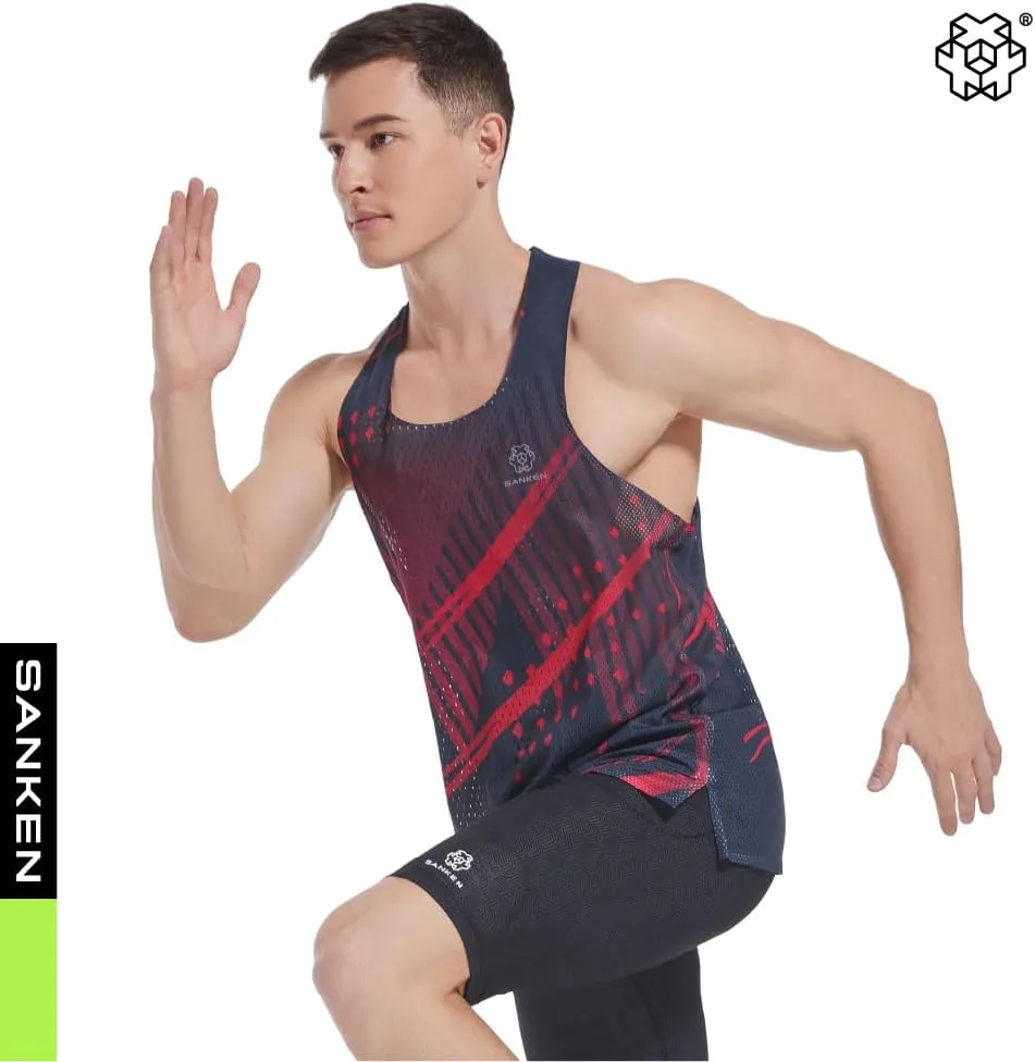 Men's Seamless Running Tank Tops Ultra Lightweight Marathon Singlets Breathable Race Vests Quick Dry Sleeveless Shirt