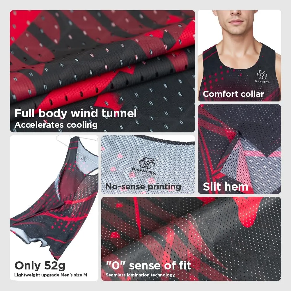 Men's Seamless Running Tank Tops Ultra Lightweight Marathon Singlets Breathable Race Vests Quick Dry Sleeveless Shirt