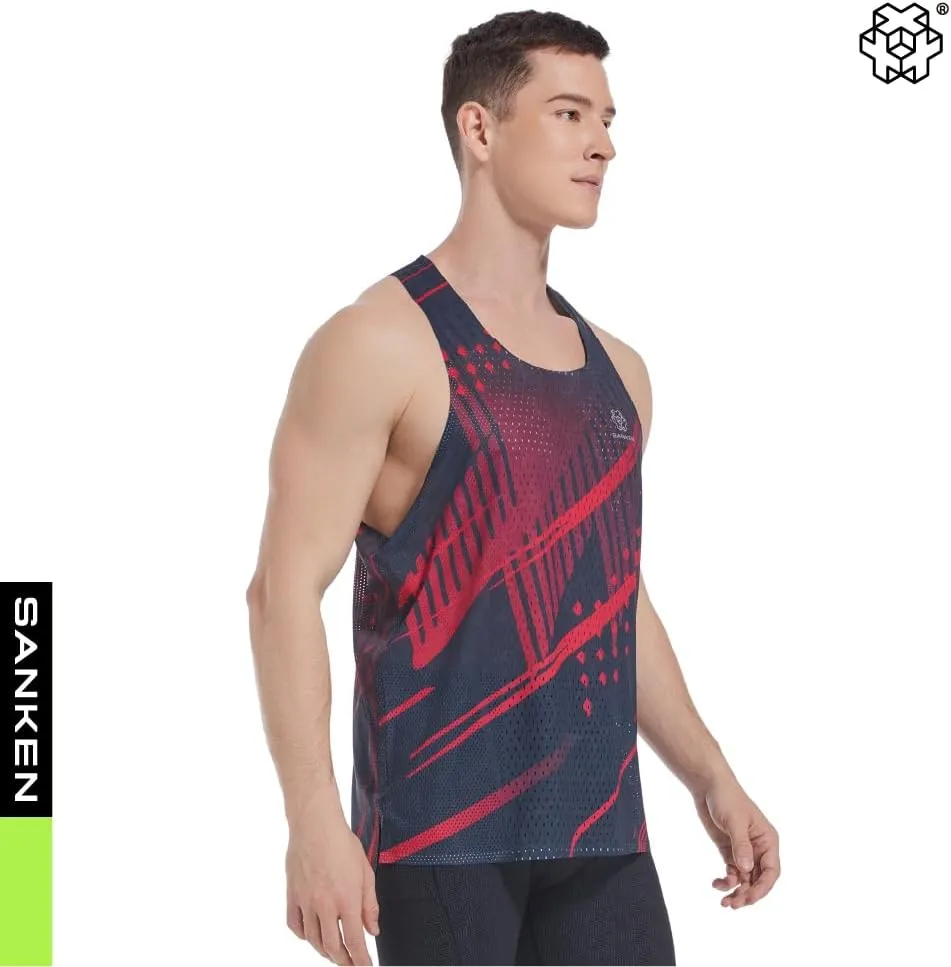 Men's Seamless Running Tank Tops Ultra Lightweight Marathon Singlets Breathable Race Vests Quick Dry Sleeveless Shirt