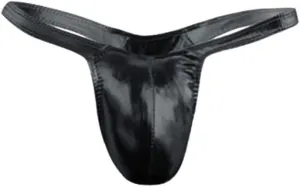 Men'S Sexy Leather Underwear Briefs T-Back G-String Thongs for Men Low Waist Solid Color Comfortable Mens Lingerie