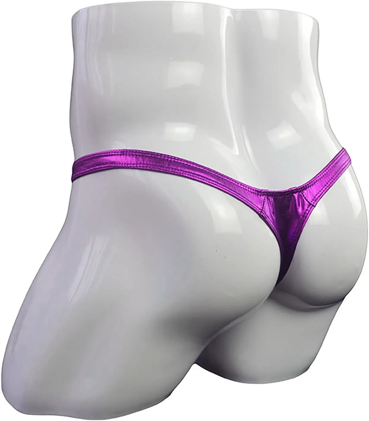 Men'S Sexy Leather Underwear Briefs T-Back G-String Thongs for Men Low Waist Solid Color Comfortable Mens Lingerie