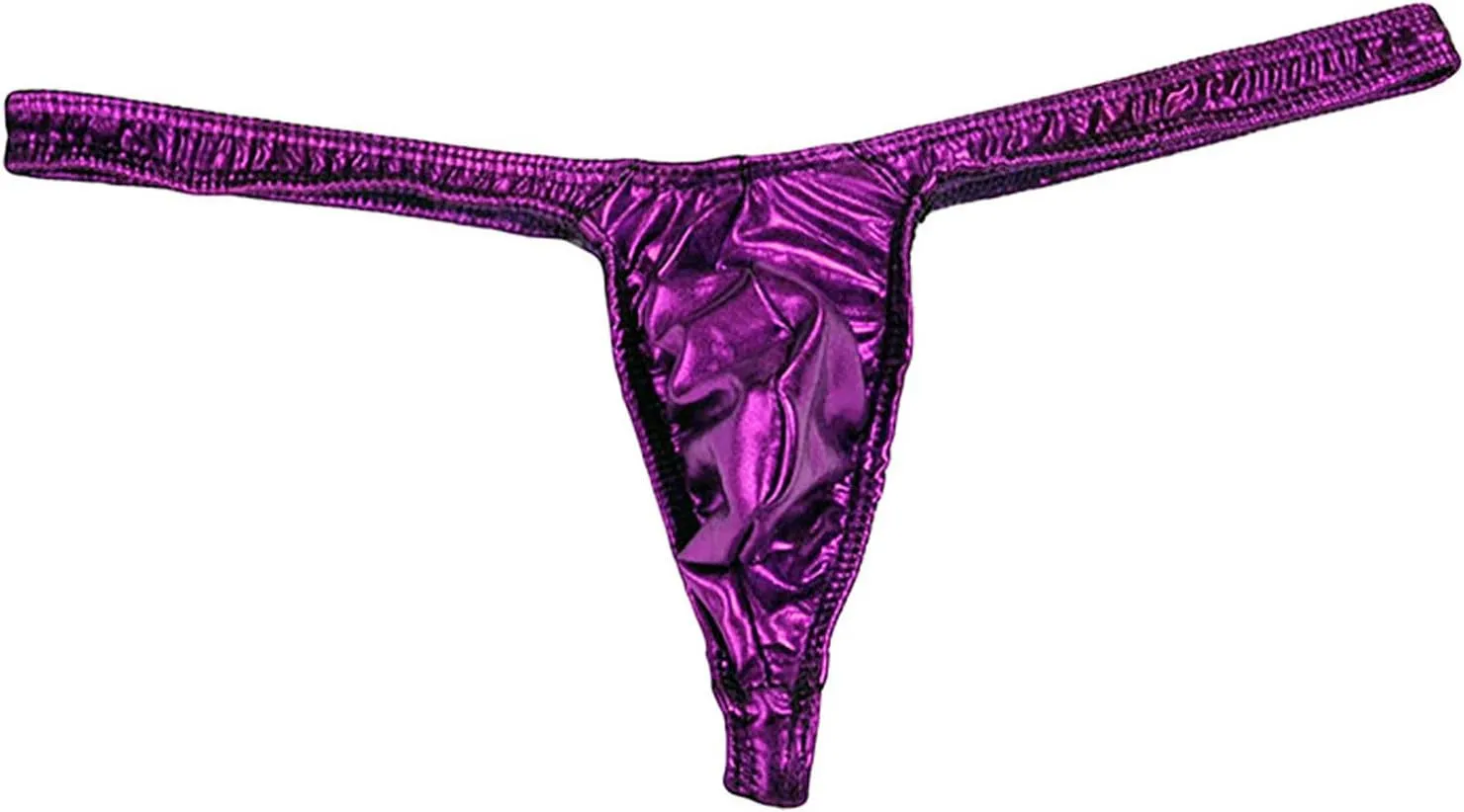 Men'S Sexy Leather Underwear Briefs T-Back G-String Thongs for Men Low Waist Solid Color Comfortable Mens Lingerie