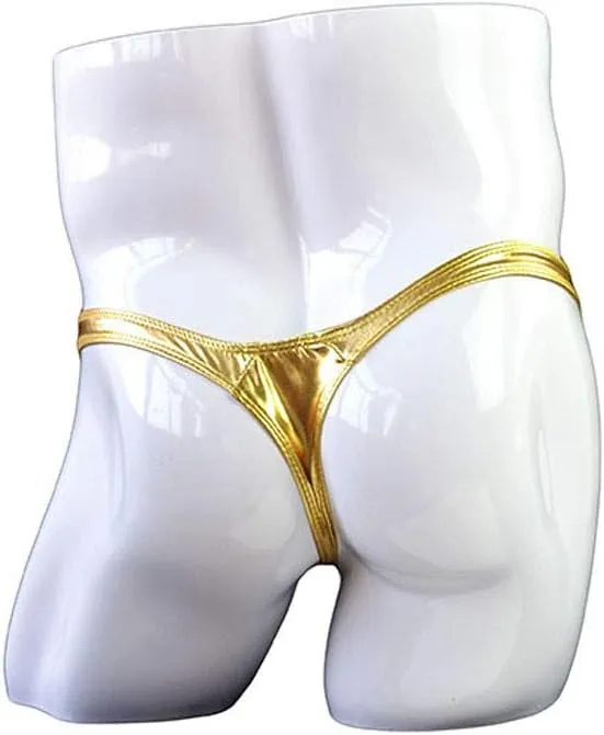 Men'S Sexy Leather Underwear Briefs T-Back G-String Thongs for Men Low Waist Solid Color Comfortable Mens Lingerie
